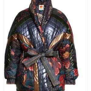 Farm Rio Black Metallic Banana Puffer Reversible